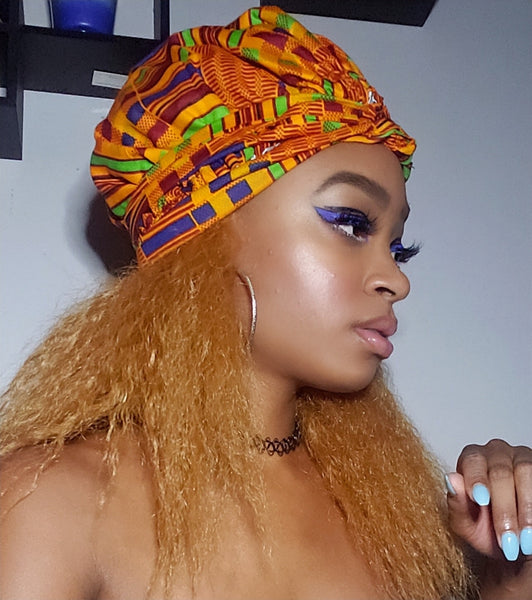 Feechi Slip On Satin Lined Headwrap and Mask