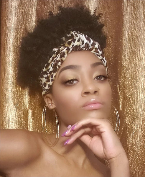 LEOPARD PRINT SLIP ON HAIR HEADWRAP HEADBAND