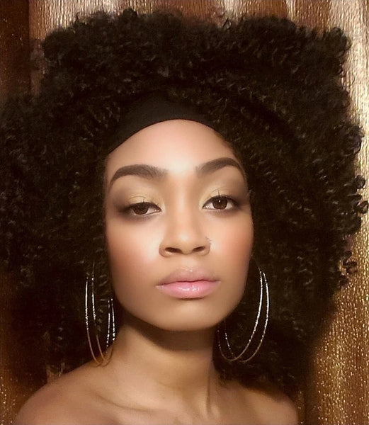 MIDNIGHT BLACK SLIP ON HAIR HEADWRAP HEADBAND