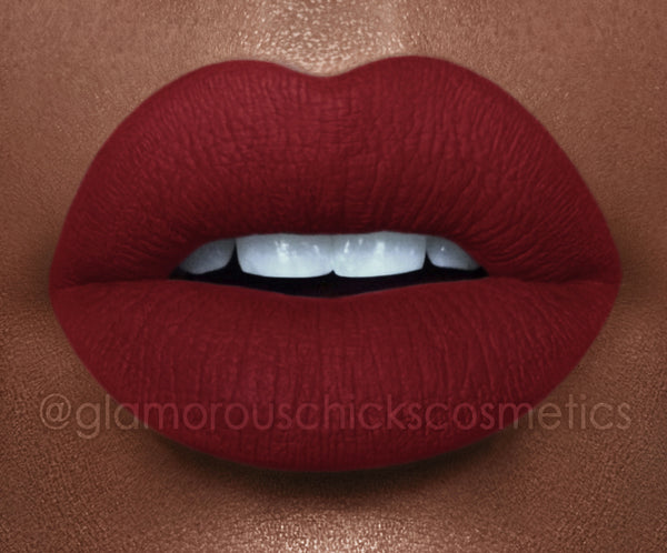 Vamp - Waterproof, smudge proof,  transfer proof,  and 24 hour stay DARK RED  Matte Liquid lipstick