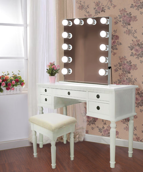 Martinique Dimmable Hollywood mirror | Table Top Or Wall Mount | Plug-in