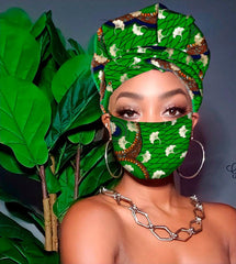 Liz Slip On Satin Lined Headwrap and Mask