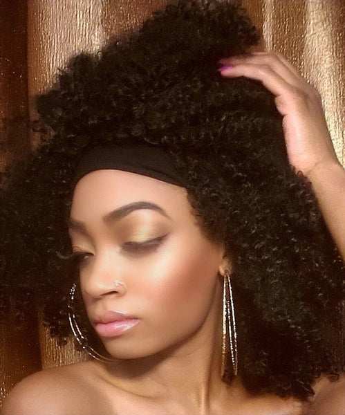 MIDNIGHT BLACK SLIP ON HAIR HEADWRAP HEADBAND