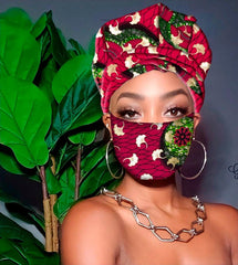 Amy Slip On Satin Lined Headwrap and Mask