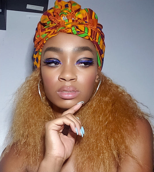 Feechi Slip On Satin Lined Headwrap and Mask