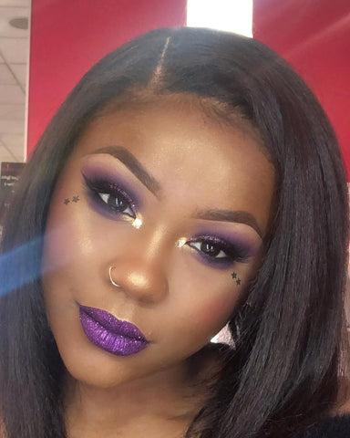 5th ave & purple glitter lips