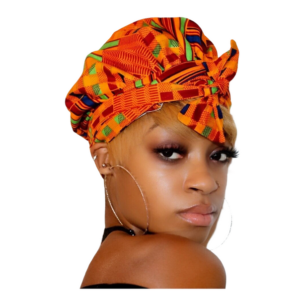 Feechi Slip On Satin Lined Headwrap and Mask