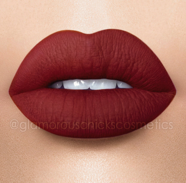 Vamp - Waterproof, smudge proof,  transfer proof,  and 24 hour stay DARK RED  Matte Liquid lipstick
