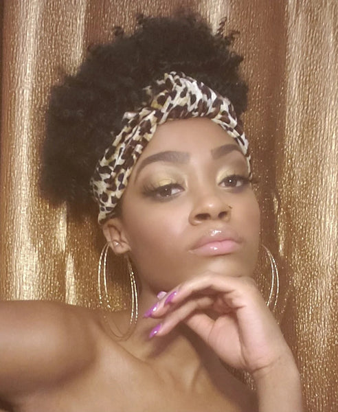 LEOPARD PRINT SLIP ON HAIR HEADWRAP HEADBAND