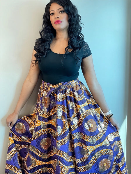 Imani Maxi Skirt, Mask  & Headwrap