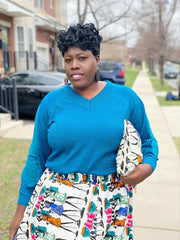 Icahn Print Maxi Skirt, Headwrap, Mask & Clutch Set