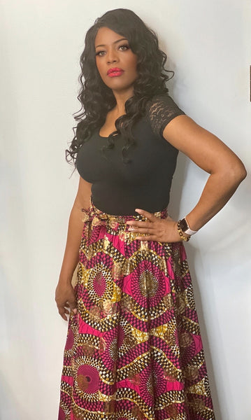 Sabra Maxi Skirt, Mask & Headwrap