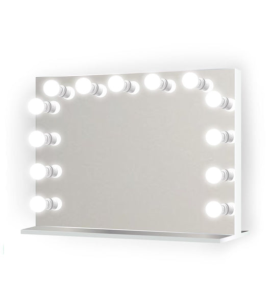 Monroe 31" x 25" Lighted Glam Vanity Mirror | LED All Mirror - Makeup Hollywood Mirror | Table Top Or Wall Mount | Plug-in