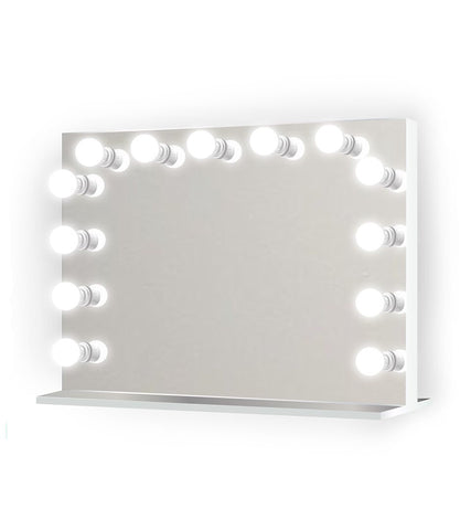 Monroe 31" x 25" Lighted Glam Vanity Mirror | LED All Mirror - Makeup Hollywood Mirror | Table Top Or Wall Mount | Plug-in