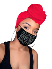 Black Lives Matter Face Mask & Headwrap - Red