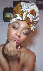 Ami  Slip On Satin Lined Headwrap and Mask