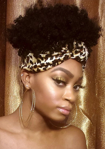 LEOPARD PRINT SLIP ON HAIR HEADWRAP HEADBAND