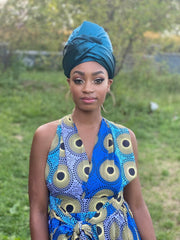 Green Satin Fabric Head wrap
