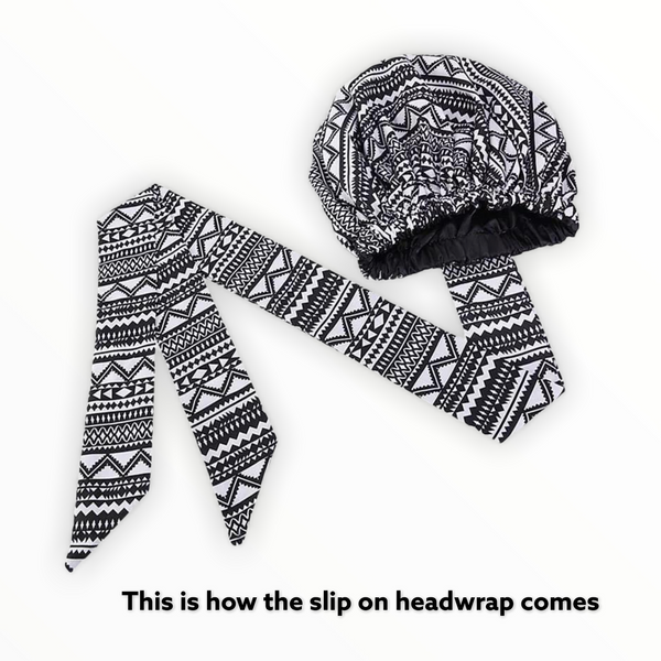 Ekua Slip On Satin Lined Headwrap and Mask