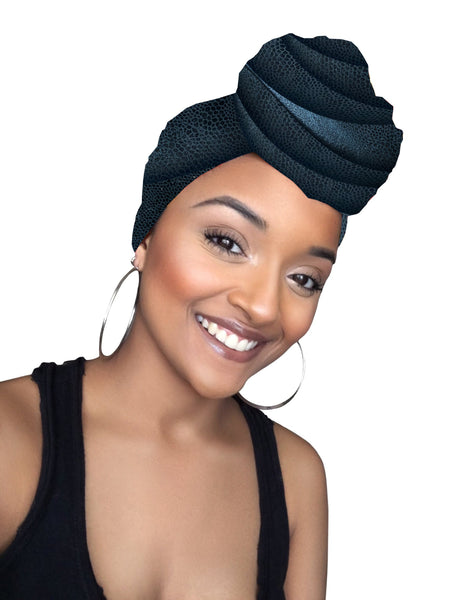Leila Faux Leather Stretched Headwrap