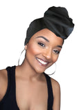 Black Suede Stretched Headwrap and mask