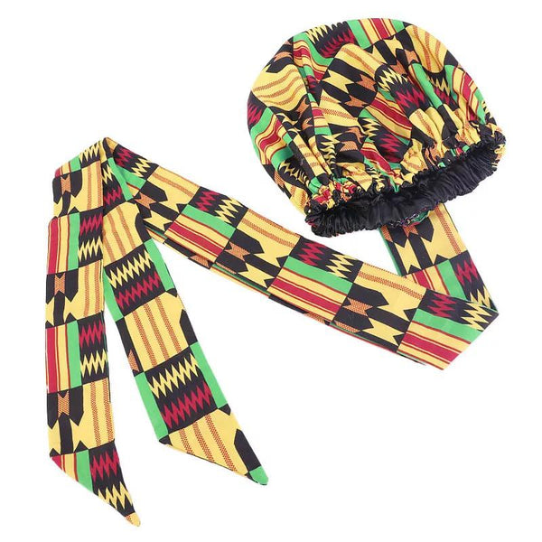 Nene African Print Satin Lined Headwrap Bonnet