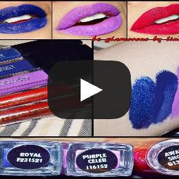 Lips -  - Purple Celeb - Waterproof, smudge proof,  transfer proof,  and 24 hour stay BLACK Matte Liquid lipstick - Glamorous Chicks Cosmetics - 3