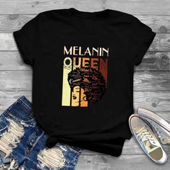Melanin Queen Afro Black T-Shirt