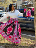 Luna Print Headwrap, Maxi Skirt & bag set