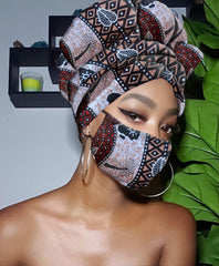 Diana SLIP ON SATIN LINED HEADWRAP AND MASK