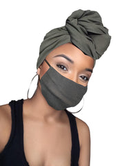 Atarah Stretched Satin Lined Headwrap and Mask
