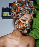 Bey Slip On Satin Lined Headwrap and Mask