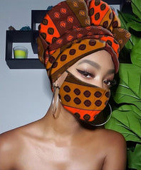 Myra Slip On Satin Lined Headwrap and Mask
