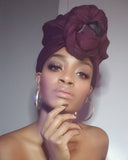 Purple Jersey Knit Stretched Fabric Headwrap