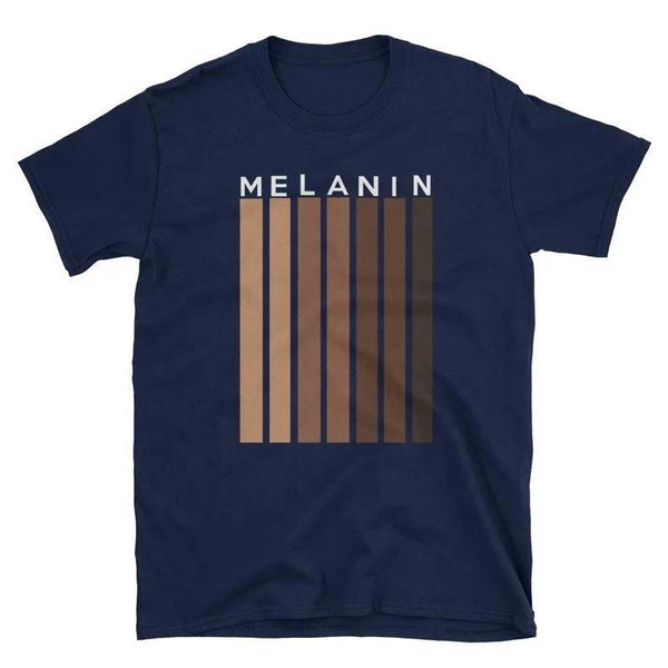Navy Blue Melanin White Print T-Shirt