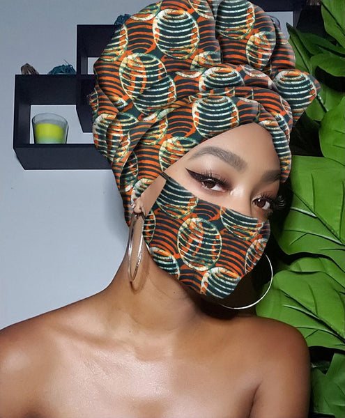 Noni Slip On Satin Lined Headwrap and Mask