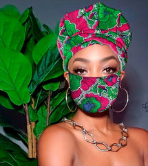 Alyssa Slip On Satin Lined Headwrap and Mask