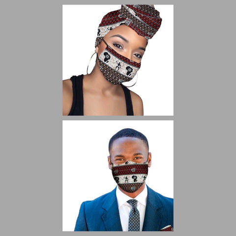 Akwasi His & Hers Headwrap and Face Mask combo
