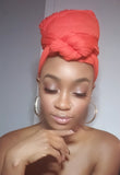 Peach Jersey Knit Stretched Fabric  Headwrap and Mask