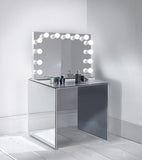 Monroe 31" x 25" Lighted Glam Vanity Mirror | LED All Mirror - Makeup Hollywood Mirror | Table Top Or Wall Mount | Plug-in