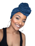 Jeans Stretched Fabric Head wrap & mask