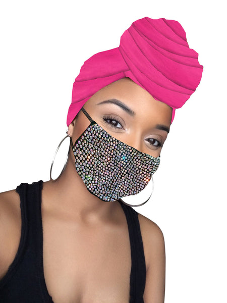 Pink Daiquiri diamond Head wrap & mask (Pre Order)