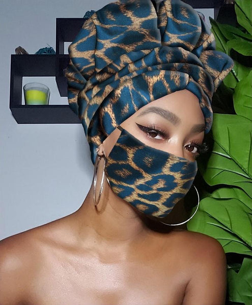 Abiah Slip On Satin Lined Headwrap and Mask