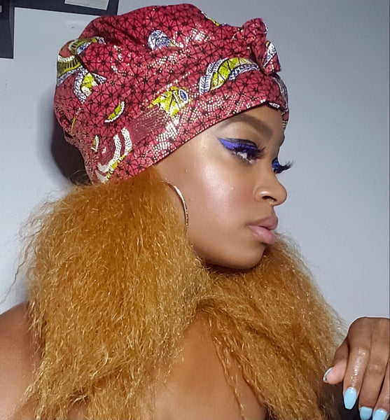 Kwame Slip On Satin Lined Headwrap and Mask