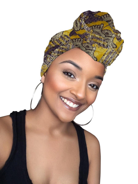 Bertie Limited Edition Holiday Gold Print African Headwrap