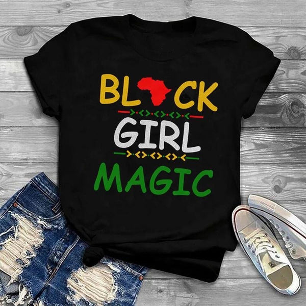 Black Girl Magic Colored Print T-Shirt