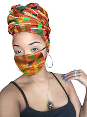 Her Majesty  Headwrap and Face Mask combo