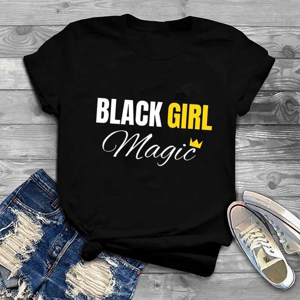 Black Girl Magic Black and Yellow Print T-Shirt