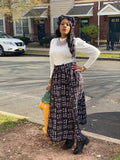 Black and white Maxi Skirt & bag