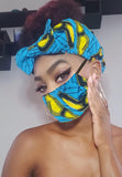 Ila Pre Tie Satin Lined Slip On Headwrap Headband and Mask